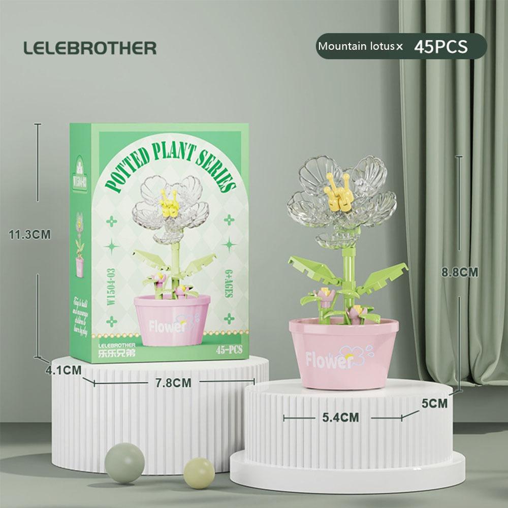 

Home Desk Plant Decor Flower Potted Building Block Succulent Building Block Set Kids 2