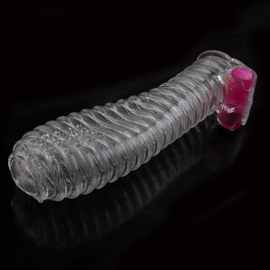 Ausgezeichnete Penisvergrößerungshülle, kein Geruch, waschbar, praktische transparente Penisverlängerungs-Vibratorhülle für Männer