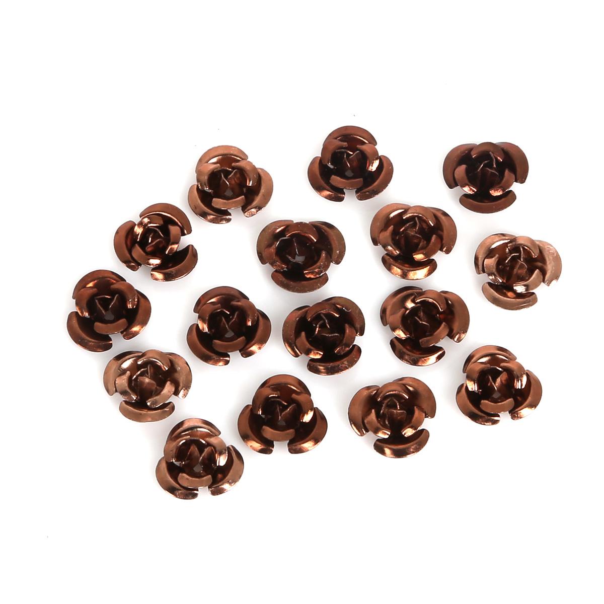 

100 шт., алюминиевые украшения в форме роз, производство, свадебная вечеринка, сделай сам, украшения, разноцветные бусины, украшение для дома 8mm коричневый