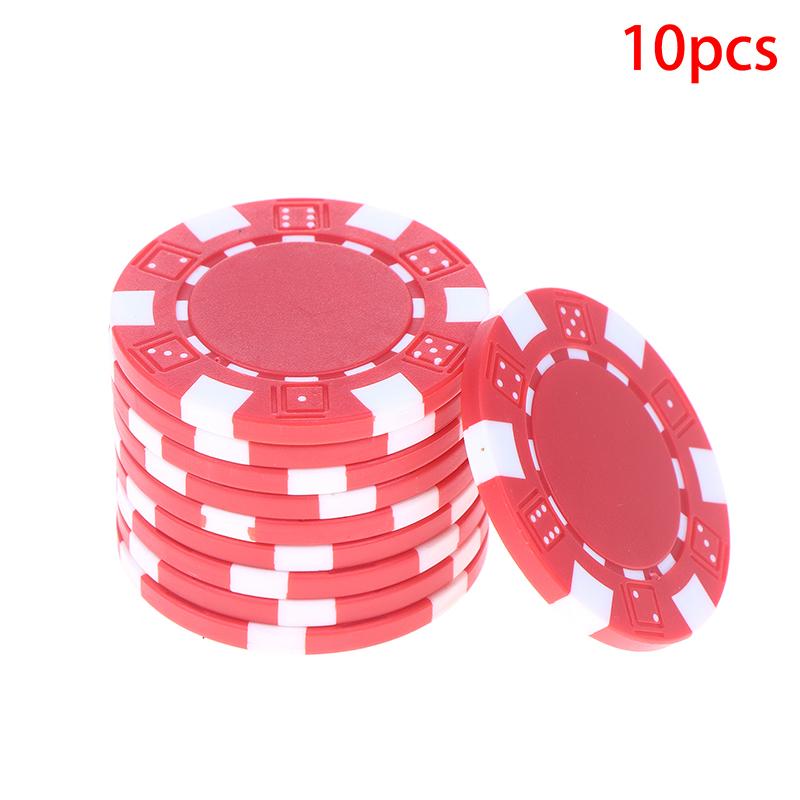 10 Pcs Abs Plastic Poker Chips Casino Texas Hold'Em Poker Metal Coins 11.5G Chips Poker Game Chip Set Accessories