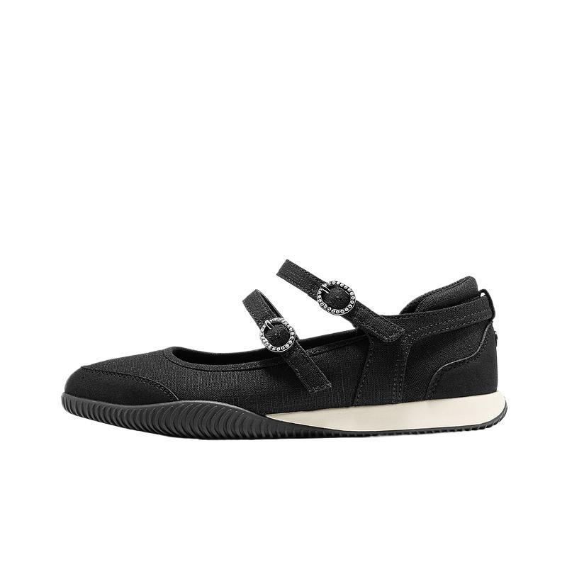 Skechers BOBS Women Breathable Mesh Buckle Round Toe Low Top Daily Casual Shoes 114578-BLK 35