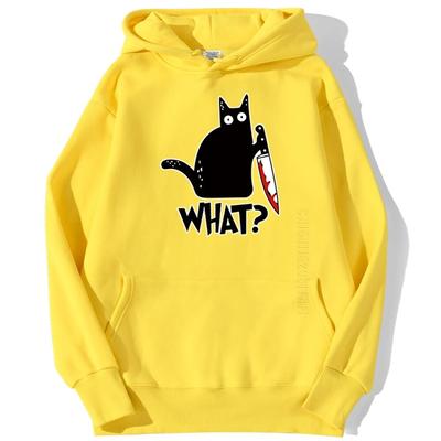 Zabójczy Czarny Kot Co Zaskoczony Bluzy unisex Streetwear Ciepła męska bluza z kapturem Hip Hop Codzienna codzienna bluza jesienna