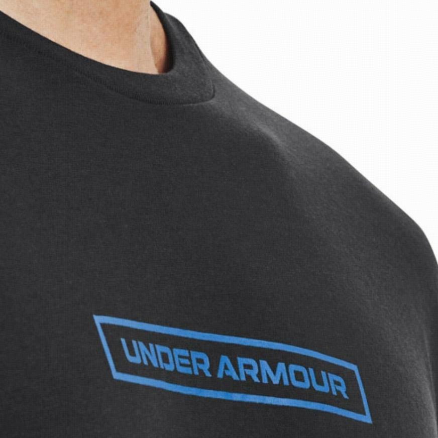 Under Armour Back Print Round Neck Pullover Outdoor Sports Short Sleeve T-Shirt Men T-Shirts Black 1377559-001