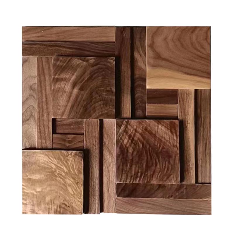 Elegant Black Walnut Wood 3D Wall Décor for Hotel, Club, Living Room, Dining, or Entrance Hall.
