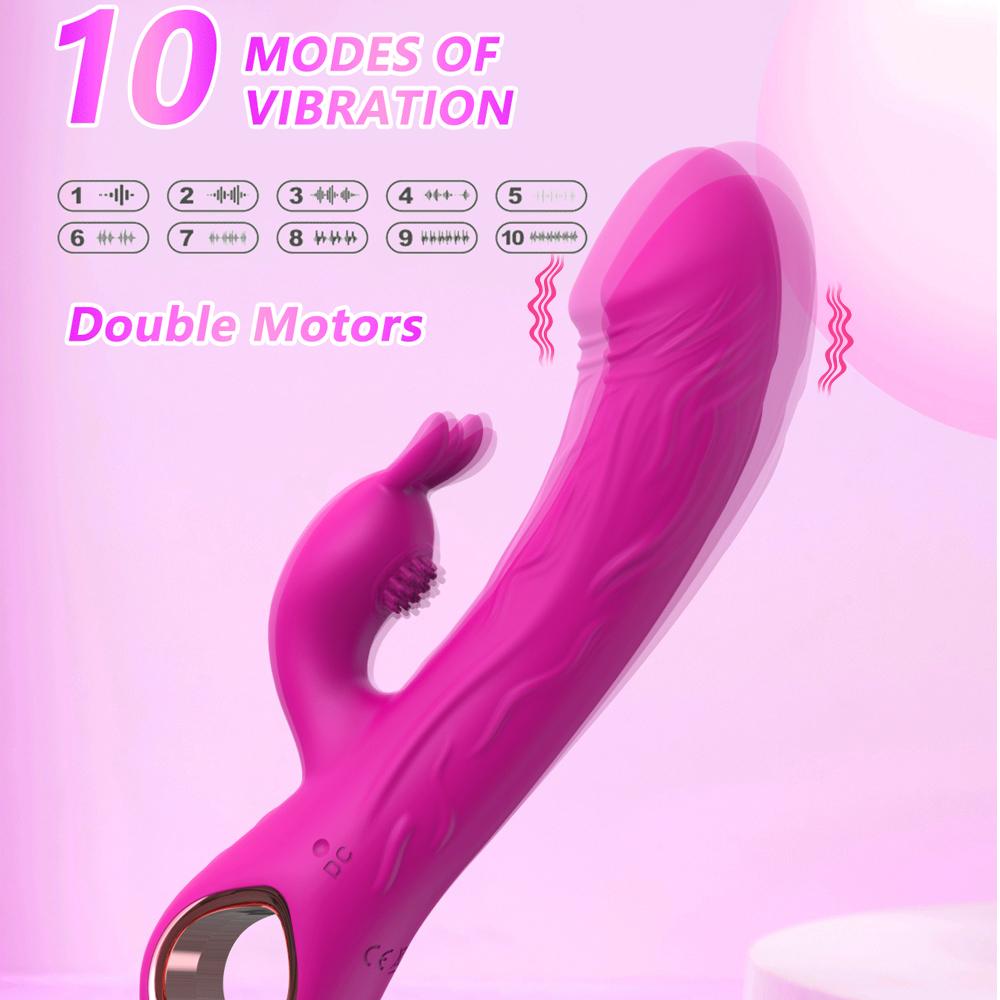 Rabbit Dildo Vibrator for Women Clit Vagina Nipple Stimulator Vibration Massager Female Masturbator Adult Sex Toy 18+ Adult Pleasure Vibrator Wand