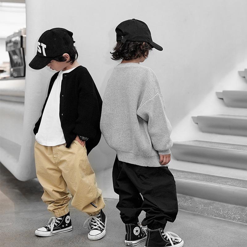 Boys' Thin Knit Cardigan Sweater, Medium/Large Sizes, Trendy Spring/Autumn Jacket