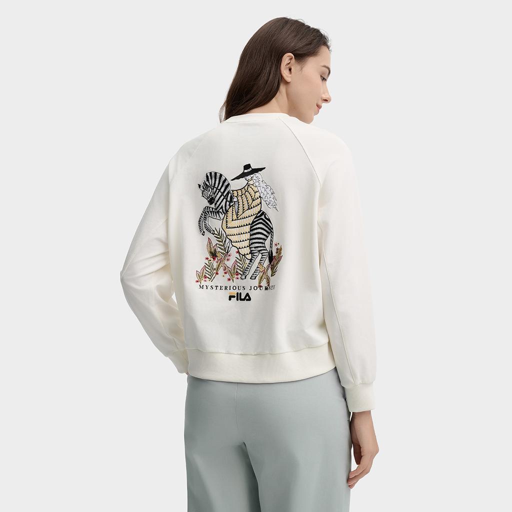 New FILA Sweatshirt Women's Cloud White F11W438203FWT