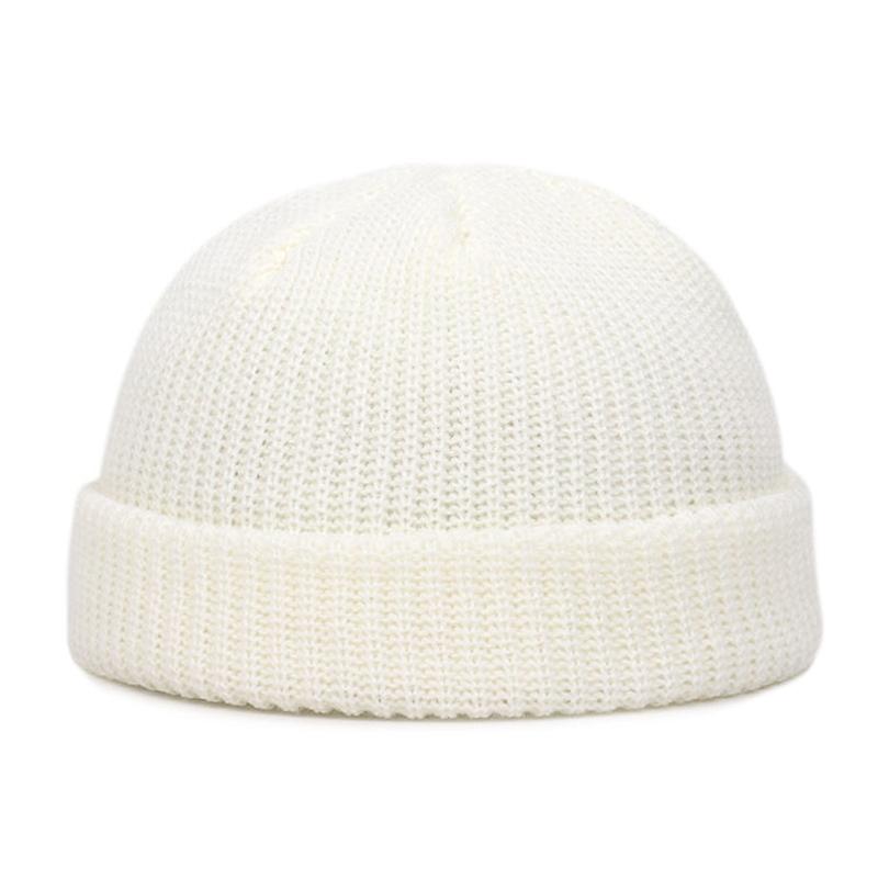 1Pc Acrylic Fiber Casual Men's Short Fisherman Beanbie Hat Mini Autumn and Winter Warm Knitted Hats Hip Hop Hat