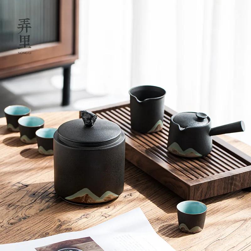 Yuanshan Tea Jar Large Sealed Ceramic Storage Jar Pu'er Storage Tank Stoneware Tea Warehouse Tea Storage