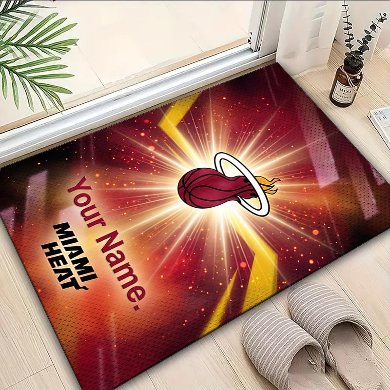 Custom Name Rug Miami Team Spirit Area Rug Suitable for Indoor And Outdoor,Carpets for Homes, Offices,Living Rooms,Home Decor,Christmas Gift