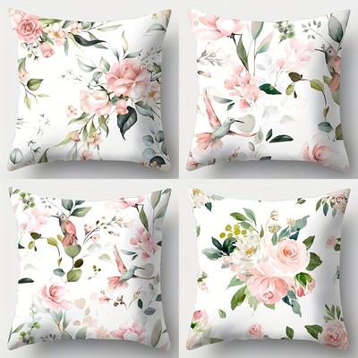 Nordic Art Floral Print Home Decor Pillowcase Bedroom Living Room Sofa Decoration Polyester Cushion Cover With Zipper