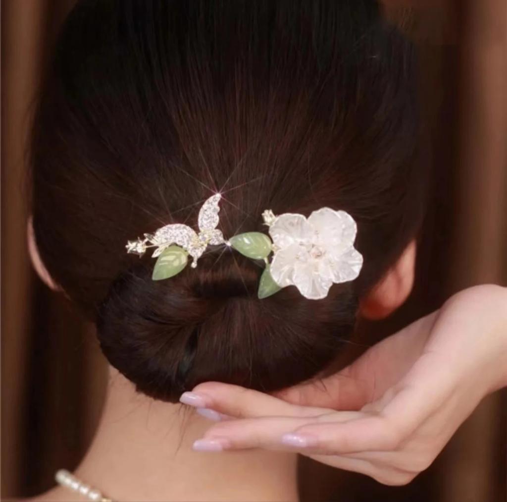 Ins Style Elegant Lazy Hair Curler Fshion Flower Fashion Flower Roller Hair Curler Lazy Hairpin Butterfly Hair Clips For Girls