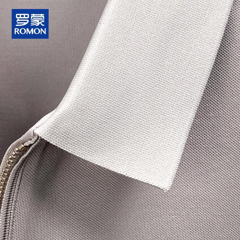 ROMON Men's Summer 7A Antibacterial Mulberry Silk Blend Polo Shirt