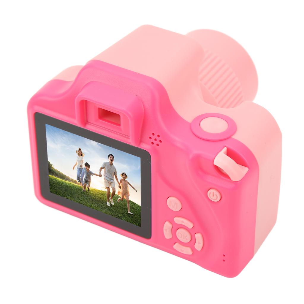 Kids Selfie Camera 2 Inch 5M 1080P HD Mini Portable Digital Video Camera Toy for Toddler Pink