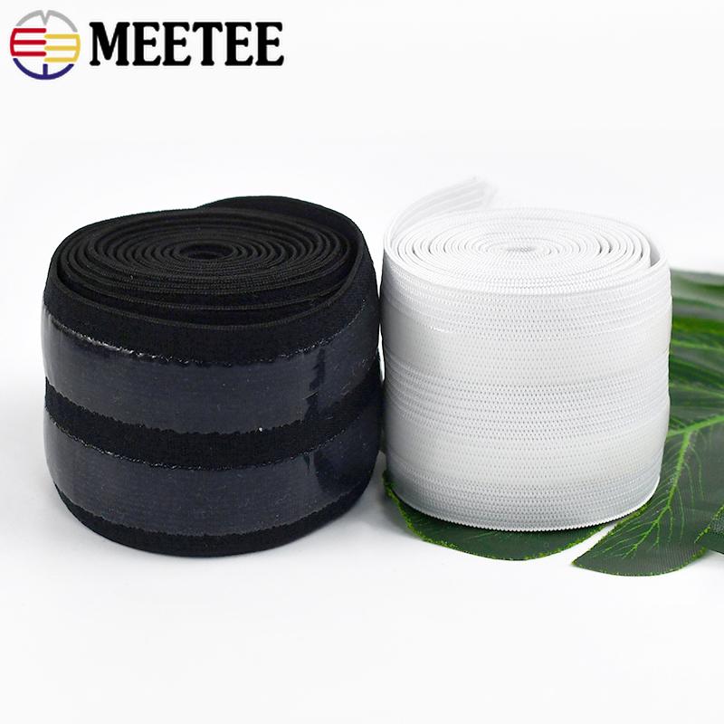 1/2/3/4/5M 5cm Non-slip Silicone Rubber Black White Elastic Band Webbing For Sewing Trousers Dress Belt Stretch DIY Accessories