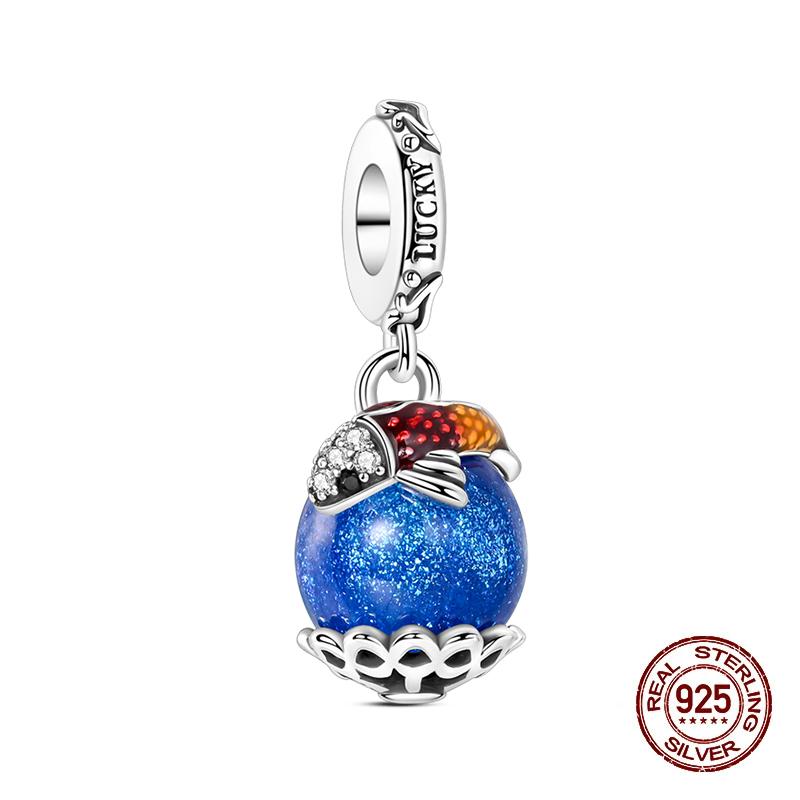 100 copper Blue Sea Animal Glow Butterfly Crab Charm Bead Charms Compatible With Pandach Authentic Bracelets Luxury Do It Yourself Jewellery