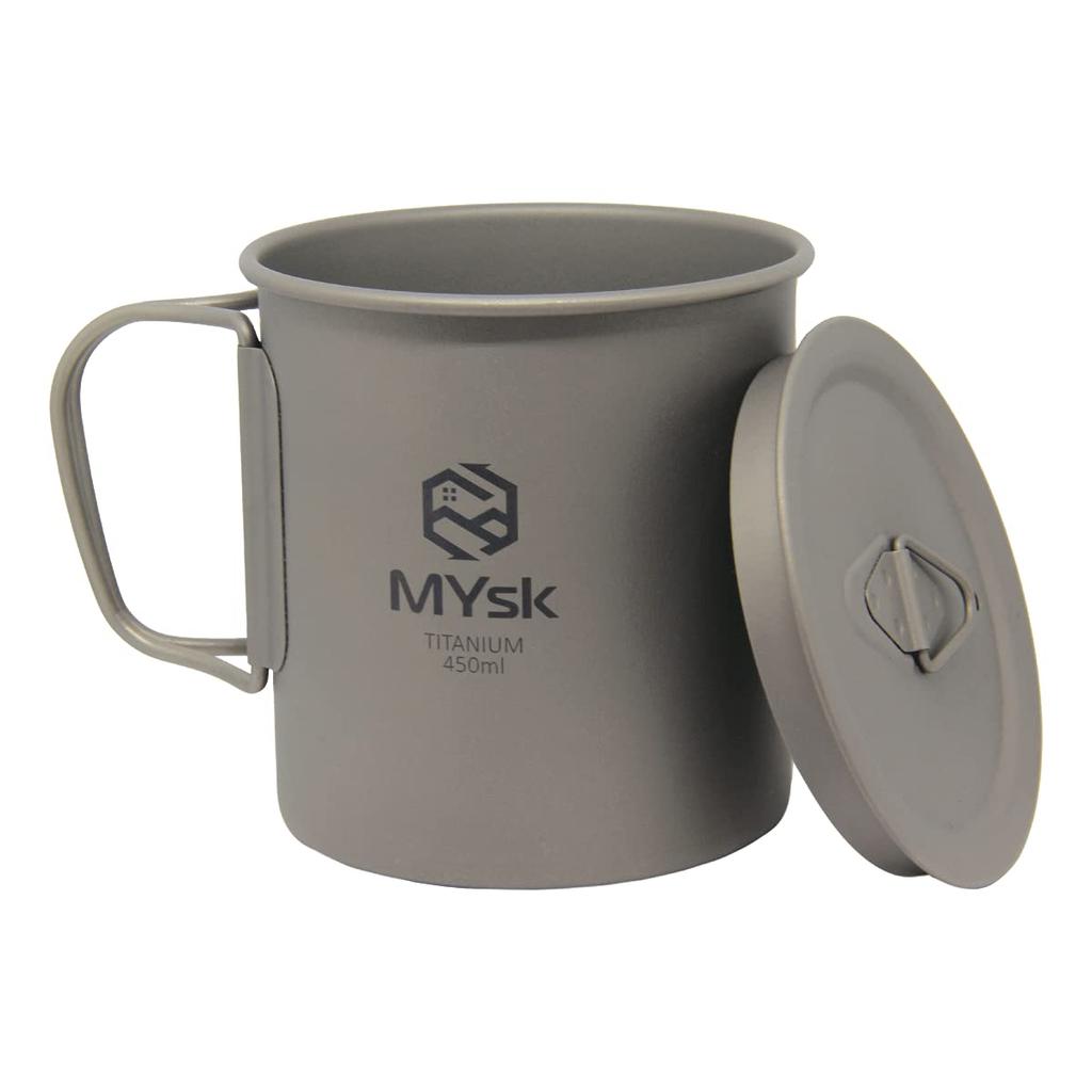MYsk Single Wall Titanium Mug with Lid 450ml MT-SWM450WL