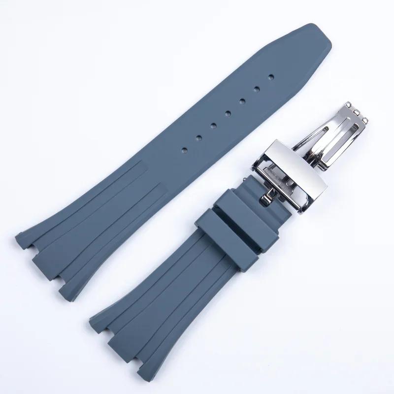 Silicone Watch Strap for AP Royal Oak Offshore Sports Waterproof Sweat-Proof Rubber Watchband Men's 27mm 28mm Double Concave