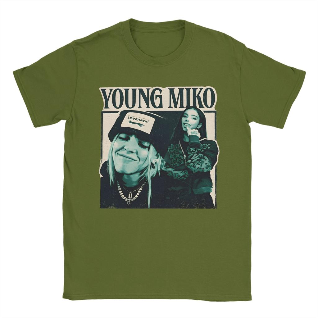 Mens Young Miko 90s Vintage T Shirts Cotton Tops Funny Short Sleeve Round Collar Tees Graphic TShirts