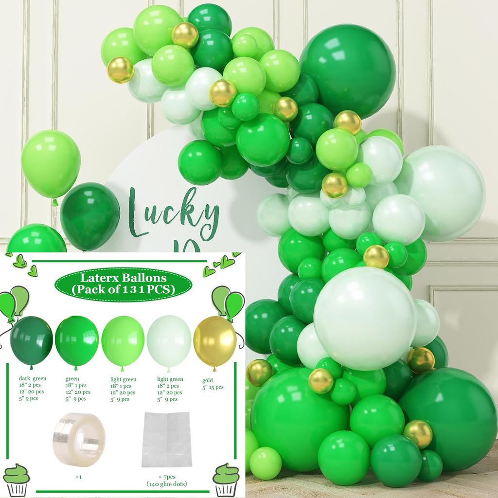 Mori Set Green Latex Balloon Chain Set Vintage Themed Birthday Party Decorative Jungle Set