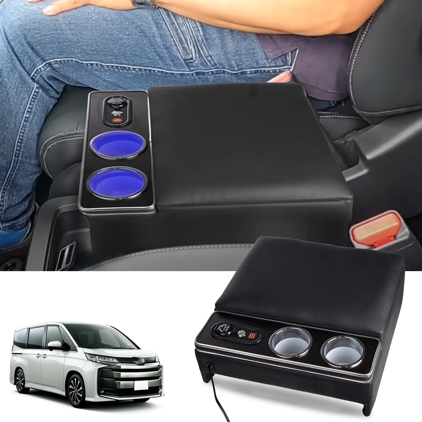 

YESHMA Console Box for NV350 Caravan E26 Van E25 Van DX 2001 Center Console Box with Drink Smart and USB Port E26/E25, Armrest, VX/DX, (April -