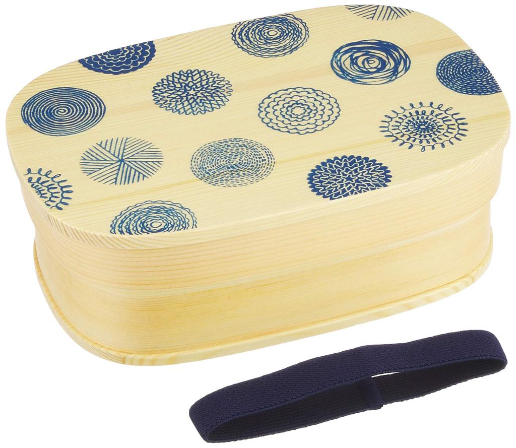 Isso Ecco New Wappa Bento Dotted 760ml Product 4567789 Box, Blue, Single-Tier, (with divider), Number