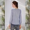 Camicia a Righe da Donna Bailuyu Slim Fit a Manica Lunga