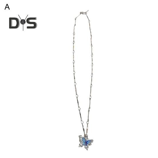 Damhalsband Fauxkristall Enkelt/Dubbelt Lager Fjärilshänge Justerbart med Förlängd Längd Studentfest Halsband Bröllop Choker