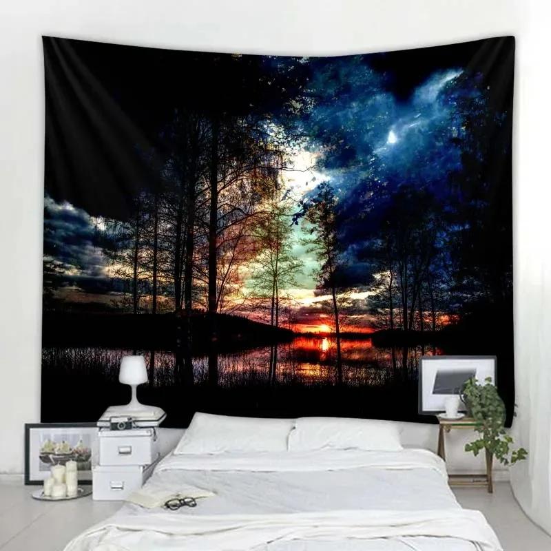 Forest Starry Sky Tapestry Office Living Room Decoration Home Wall Tapestry