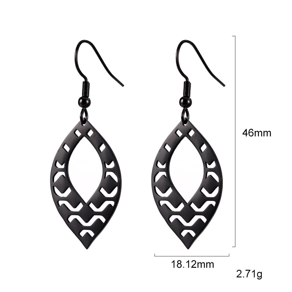 Bohemian Vintage Women Earrings Jewelry Stainless Steel Black Golden Slivery Geometric Drop Earring Gift