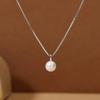925 Sterling Silver Simple Elegant Round Pearl Pendant Necklace for Women Daily Wear Wedding Trendy Jewelry Gifts