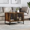 VidaXL Coffee Table with Glass Doors, End Table with Storage, Side Table Living Room Interior, 836543