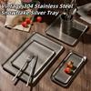 3pcs Vintage Stainless Steel Snowflake Tray-Rounded Edge Serveware for Steak Dessert Grill with Artisanal Craftsmanship