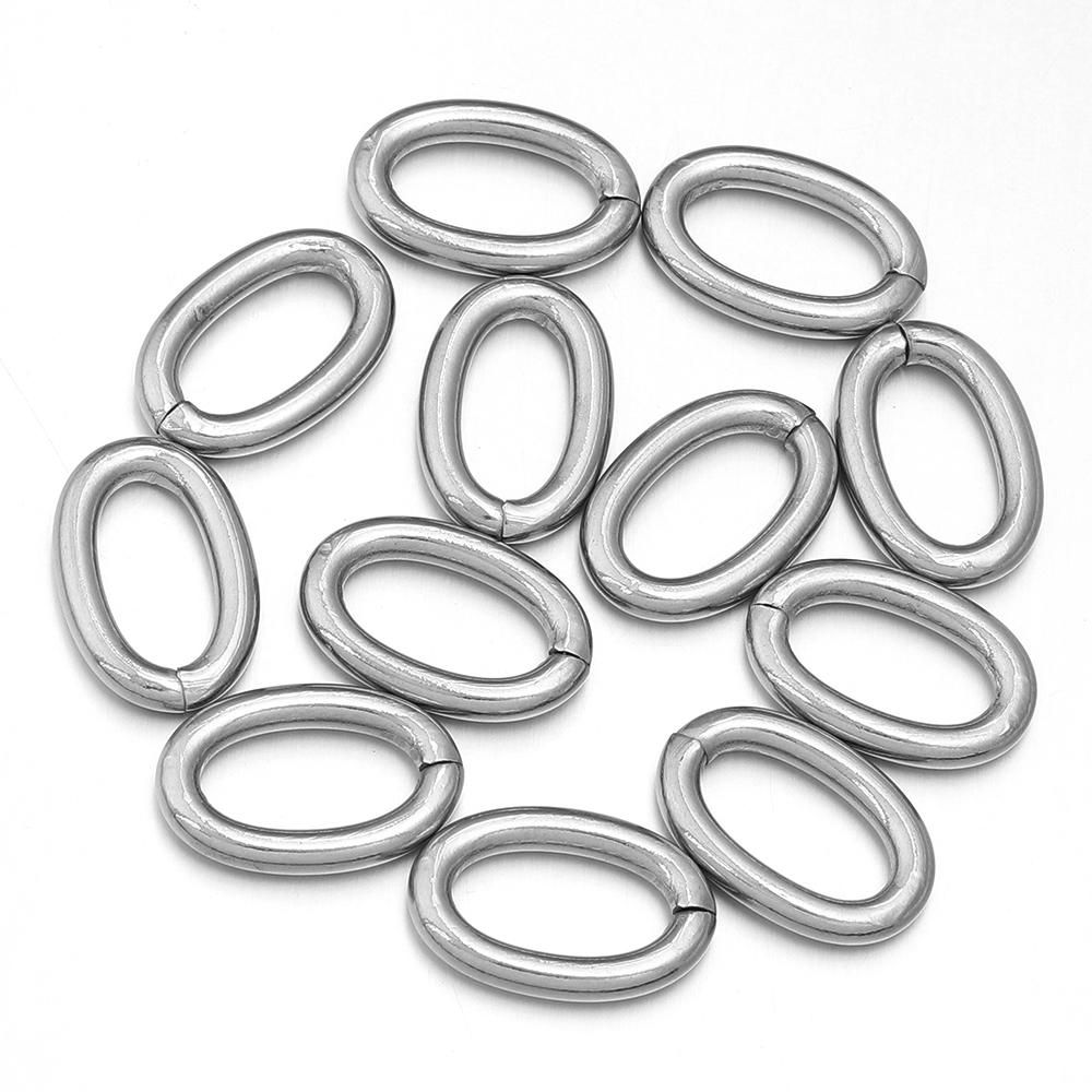 20pcs/lot Oval Stainless Steel Open Jump Rings Connectors Split Rings For DIY Bracelets Jewelry Making Materials Accessories