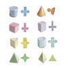 Detachable Geometric Shapes Blocks Transparent Game Math Toys 3D Geometric Cube  Learning Materials