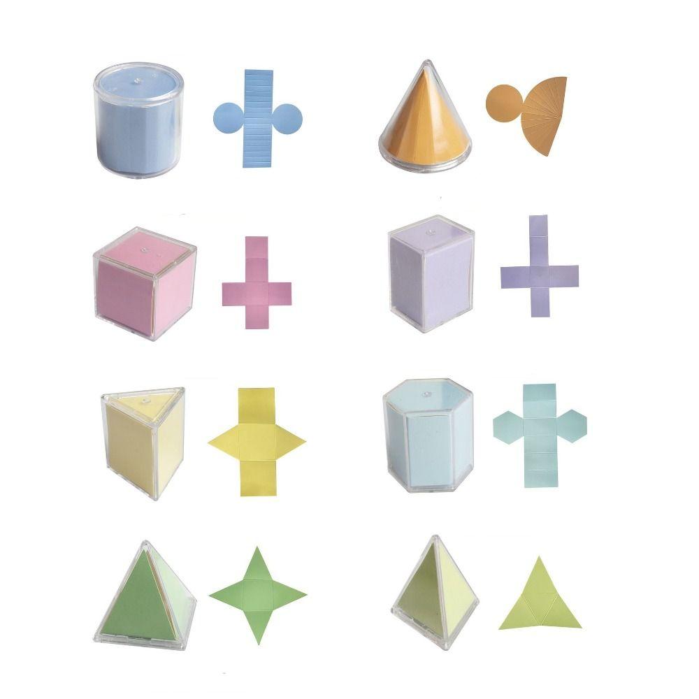 Detachable Geometric Shapes Blocks Transparent Game Math Toys 3D Geometric Cube Learning Materials