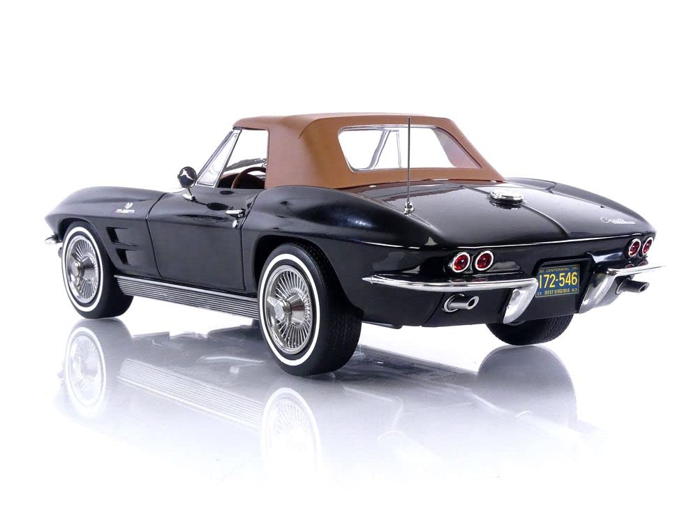 Norev scale Chevrolet Corvette Stingray C2 Cabriolet 1963 Black Finished Model 1/18