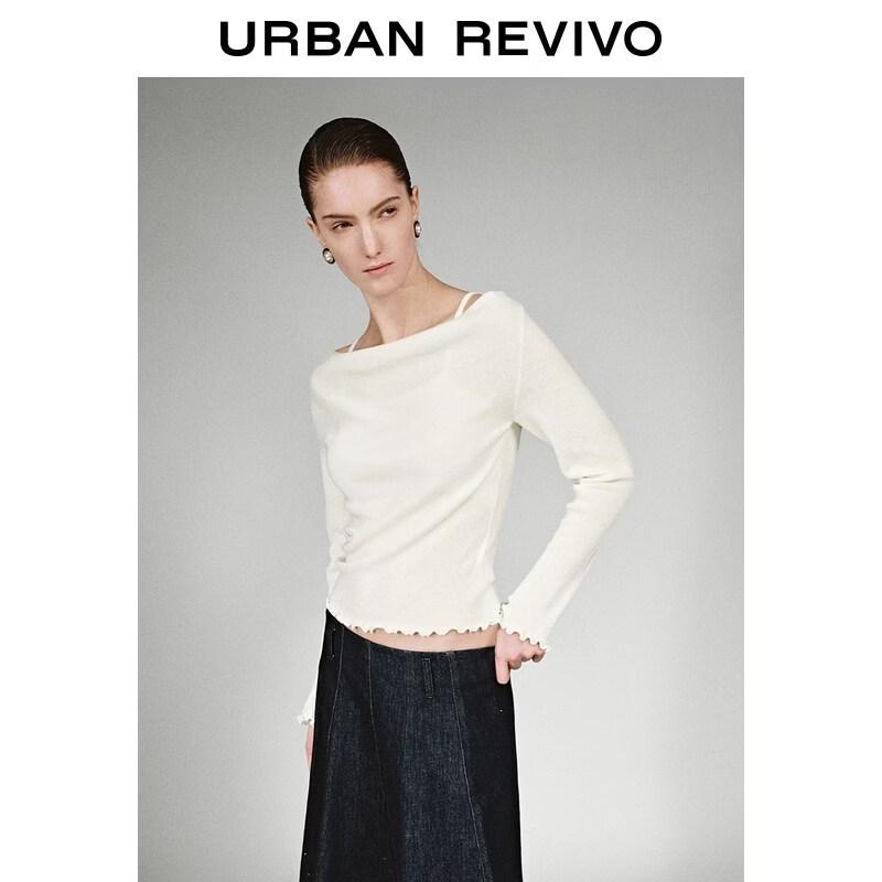 UR Women s Off-Shoulder Ruffle Knit Top M