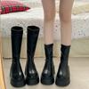 Kule Dame Knehøye Støvler Mote Slip On Ridder Lange Støvletter Plattform Flats Høst Vinter Sko