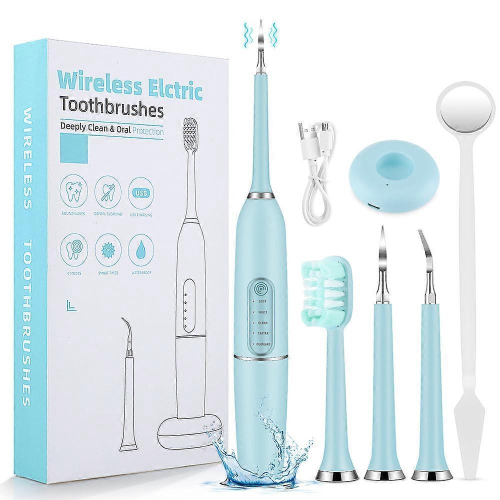 Teeth Cleaning Kit Professional Ultrasonic Tartar Remover For Home Care Usb Rechargeable 2 Heads And 5 Modes For Teeth Cleaning Teeth Whitening NIUNIU