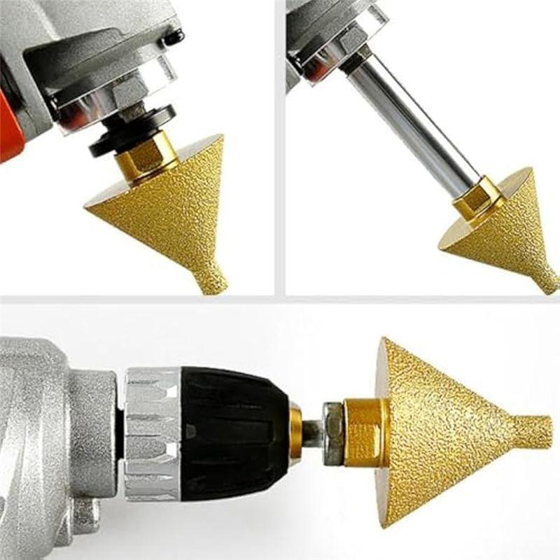 ABBY-Grinding Stone Chamfering Bits Grinding Stone Chamfering Bits For Angle Grinders Countersink Drill Bit 50Mm