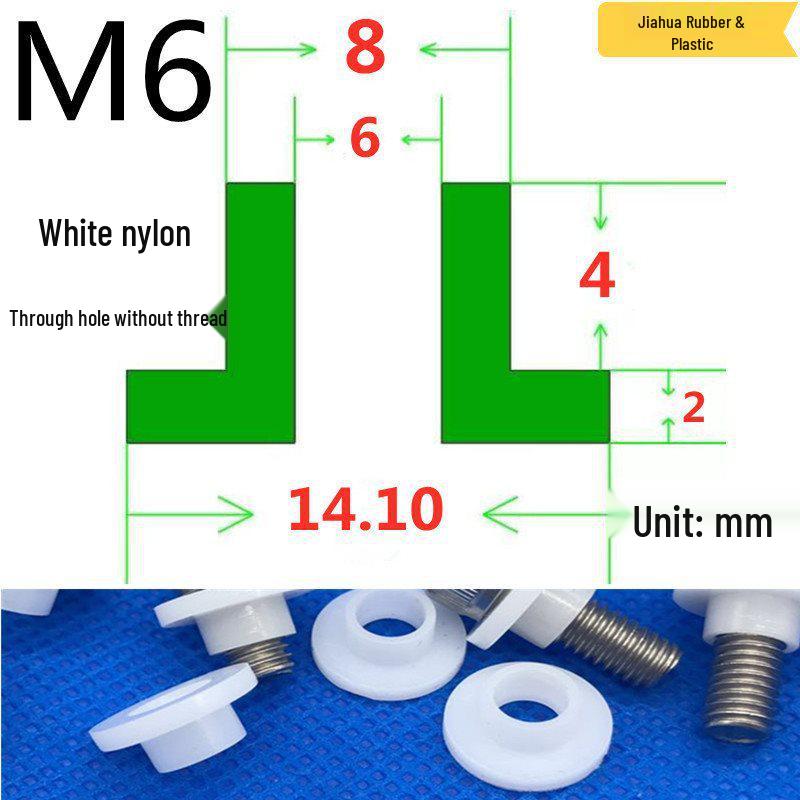 T-förmige Nylon-Dichtungsscheibe M3-M35 Gewinde Isolierabstandshalter