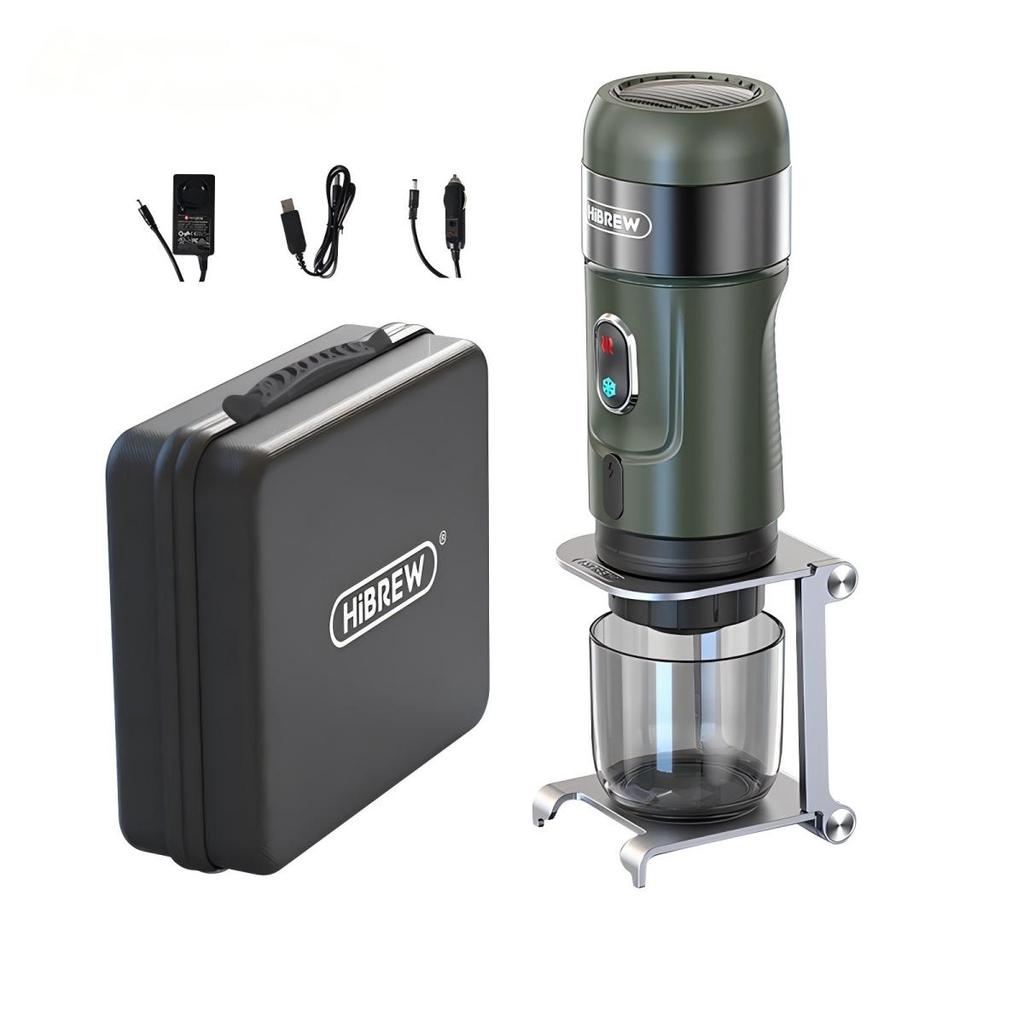 HiBREW H4B Wireless Portable 3 In 1 Espresso Coffee Maker - 15 Bar Pressure - 2200mAh Rechargeable Battery - 3 Cables fpr Charging