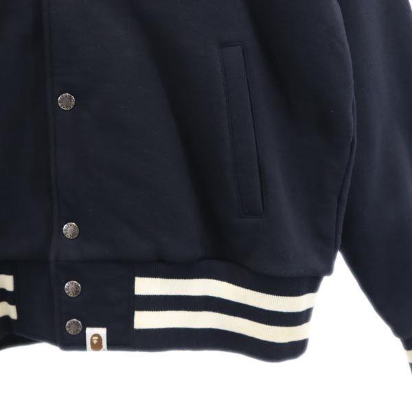 A BATHING APE Back embroidery Stajan M Navy Blouson Men's Used