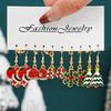 Christmas Jewelry Holiday Santa Claus Christmas Tree Reindeer Earrings Set