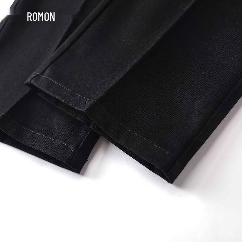 Luomeng Men's Cotton Business Casual Straight-Leg Pants