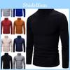 Men's Long Sleeve Solid T Shirt Cozy High Neck Turtleneck Pullover Sweater Top Ideal For Cool Days