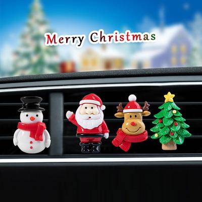 Christmas Car Air Outlet Perfume Clip Elk Car Fragrance Air Conditioner Perfume Decorations Santa Claus Decorations