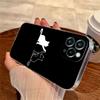 Funny Cute Cat Line Art Transparent Case For Apple iPhone 17 16 15 14 13 12 11 Pro Max 16 Plus 16E 17Air 17Pro Phone Cover Funda