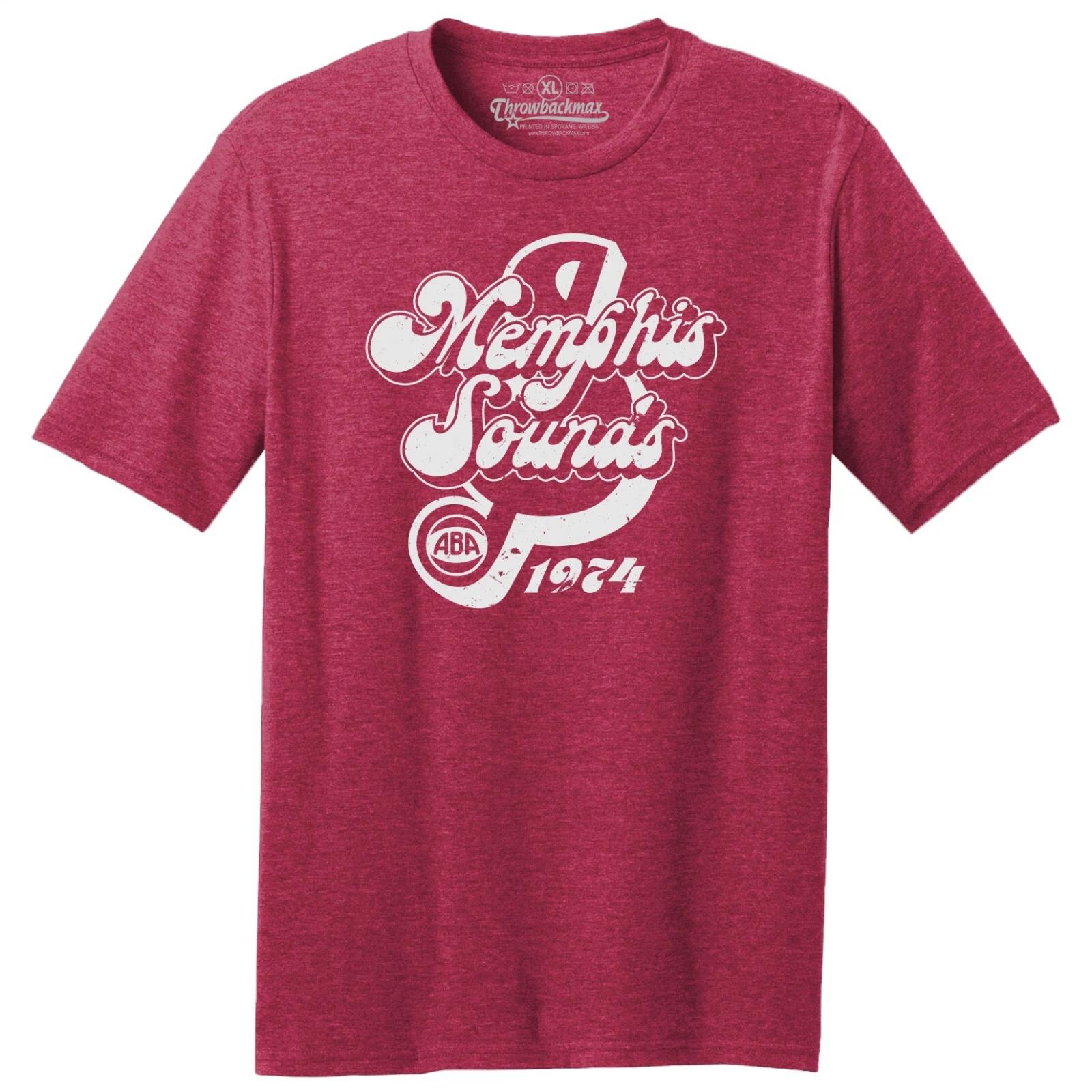 Memphis Sounds 1974 ABA Logo Basketball TRI-BLEND Tee Shirt - Red Heather 2XL